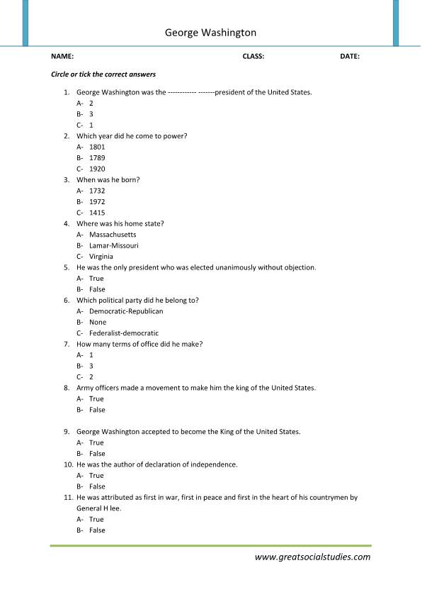 7th Grade Social Studies Worksheets With Answer Key